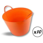 Seau bassine panier souple Récipient multifonction en polyéthylène plastique flexible résistant - Quantité x10 - Ø40 - 25 litres