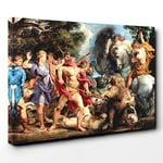 Big Box Art Peter Paul Rubens Attack Canvas Wall Art Print Ready to Hang Picture, 30 x 20 Inch (76 x 50 cm), Multi-Coloured