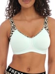 Freya Womens Active Sonic Moulded J-Hook Sports Bra - White Polyamide - Size 28G