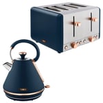 Tower Cavaletto Kettle & 4 Slice Toaster Set (Midnight Blue)