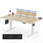 Homall Bureau Assis Debout Électrique 180x80 cm Bureau Réglable en Hauteur avec Fonction Mémoire et Système Anti-Collision, avec Plateau de Gestion des Câbles