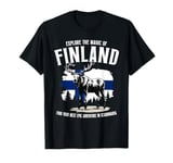 Finland's Beauty Adventure Nature Outfit Moose Scandinavian T-Shirt