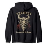 Krampus Is Coming To Town Christmas Monster Men Women Kids Zip Hoodie