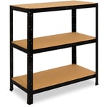 Shelfplaza - black 90x90x40 cm Étagère charge lourde / meuble etagere noir metal avec 3 niveaux / capacité charge 175kg / meuble etagere metal noir