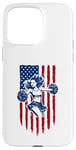 Coque pour iPhone 15 Pro Max Drapeau américain de pom-pom girl pour pom-pom girl drapeau américain