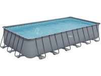 Piscine tubulaire grise - LUDO 5 - 7.32 x 3.66 x 1.32 m - Filtration à sable 5,7m3/H