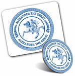 Mouse Mat & Coaster Set - Alexander The Great King Greek  #5102