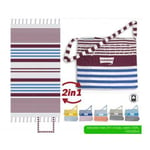 CASAPIU'- Drap de Plage FOUTA 100 x 200 Sac TEL4688A, IRG161