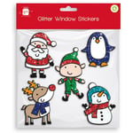 ELF CHRISTMAS GLITTER WINDOW GEL STICKERS Clings Removable Reusable Clings Decal