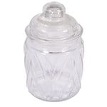 Rayher 46050000 Bocal en verre avec couvercle en verre Motif chevron Diamètre 8 cm Diamètre 12,5 cm 280 ml Ouverture Ø 5,5 cm