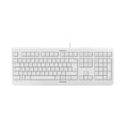 CHERRY KC 1000, clavier filaire, layout belge (AZERTY), Plug & Play via un port USB, design plat, actionnement des touches ultra-silencieux, Blanc grisé