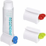 Presse Tube Dentifrice Plastique Distributeur de Dentifrice Rotatif Porte-siège pour Peintures Cosmétiques Crème 3 Pièces