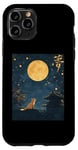 iPhone 11 Pro Dream Fox Under The Full Moon Night Sky Vintage Japanese Art Case