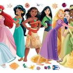 Roommates - Stickers repositionnables - Princesses Disney et Motifs Floraux - 91 cm x 42 cm