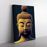 Golden Buddha No.2 Canvas Print for Living Room Bedroom Home Office Décor, Wall Art Picture Ready to Hang, 76x50 cm (30x20 Inch) CAN3020-V1022-CK-2364