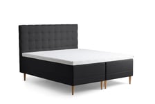 Tempur - Promise Ramsäng Dark Grey 180x200 ProLuxe SmartCool 10cm Mjuk Metallben Krom 19cm från Sleepo