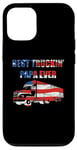 Coque pour iPhone 12/12 Pro Meilleur papa camionneur de tous les temps - Truck Driver Dad Funny USA