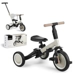 KikkaBoo Tricycle évolutif pour bébé 5 en 1 Flip, vélo pour Enfants de 1 an à 5 Ans, Tricycle à vélo avec ou sans pédales, réglable et Transformable, Beige