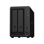 Synology DS723+ Station de Disque NAS 2 Baies (AMD Ryzen™ 4 Threads R1600 Dual-Core 2 Go de RAM 2 x RJ-45 1 GbE Port LAN), 8 to avec 2 x HAT3300-4T