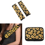 Car Seat Belt Pads Backpack Straps Universal Sunflower Shoulder Seat Belt Cover