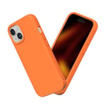 RhinoShield Coque Compatible avec [iPhone 15] | SolidSuit - Coque Fine avec Technologie d'absorption des Chocs et Finition Premium Mate - Orange