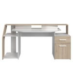 Bureau droit 1 tiroir 1 porte L178 cm SILVER  