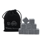 Whiskey stenar / isbitar - 9stk. I natursten - Whisky on the Rocks