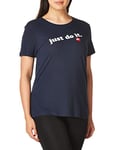 Nike W NSW Tee Prep JDI T-Shirt Femme, Obsidian/(White), FR : M (Taille Fabricant : M)