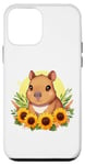 Coque pour iPhone 12 mini tournesols capybara animal en peluche capybara mignon enfants filles
