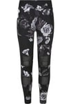 Urban Classics Girls Tech Mesh AOP Leggings (158/164,dark flower aop)