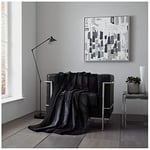 GC GAVENO CAVAILIA Jetés Couvertures en Polaire Sherpa Douce et Moelleuse en Peluche Chaude et Confortable pour canapé-lit, Polyester, Noir, 150X200