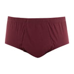 Slip Eminence coupe ouverte en coton stretch bordeaux à imprimé géométrique all-over