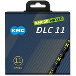 KMC DLC 11 Black/Yellow Waxed 118L chain