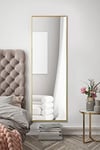 MirrorOutlet The Artus Miroir Mural Moderne doré avec Bords en Aluminium 120 x 40 cm