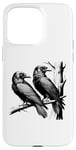 Coque pour iPhone 15 Pro Max Black Raven Mythologie nordique Huginn et Muninn : corbeaux d'Odin