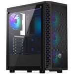 ENDORFY Signum 300 ARGB - Black, ATX, micro Mini-ITX, Multi, 4x 120mm fans Black PC Case EY2A006