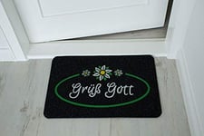 ASTRA Tapis de Premium Rips Flocky Color Porte Tapis, Polypropylène, 40 x 60 x 0, 8 cm, Grüß Gott - Grau/Anthrazit, 40 x 60 x 0,8 cm