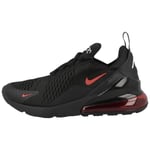 Nike Mens Air Max 270 Trainers, Black/White/Red - Size UK 9.5