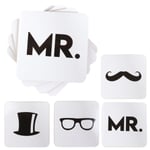 4Pc FATHERS VALENTINES DAY COASTER SET Men's Gift Idea Husband Boyfriend Dad UK