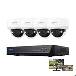 Reolink Kit Vidéo Surveillance,8CH 2To NVR et 4X 12MP Caméra PoE,Anti-Vandal IK10,145°Angle,Vision Noc Couleur,Détection Smart