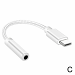 Usb C Type To 3.5mm Audio Aux Headphone Jack Cable Adapter Silve