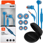 JBL T110 Blue in-ear headphones + Case