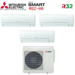 Mitsubishi - electric series smart msz hr 9000+12000+12000 climatiseur split trial avec mxz-3ha50vf wi-fi en option 9+12+12 - nouveau gaz r-32