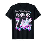 7 Year Old Rolling Into 7th Birthday Roller Skate Theme T-Shirt