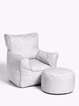 John Lewis Stardust Bean Bag Chair and Stool Set