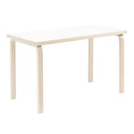 Artek - Aalto Table 80A, White laminate top, Natural lac - Ruokapöytä - Alvar Aalto - Valkoinen - Puu