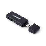 Integral Lecteur de carte mémoire USB C 3.0 à double emplacement microSD & SD. Transfert de fichiers ultra-rapide | Compatible avec l'interface UHS-I haute vitesse : SDHC, SDXC, microSDHC et microSDXC