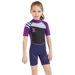 Monba 2.5MM Girls Thermal Shorty Wetsuit Neoprene Ultra Stretch Children's Wetsuit, UPF 50+ Swimming Wetsuit, Adjustable Neck Closure Diving Suit