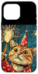 iPhone 16 Pro Max New Year Cheer with this Happy and Funny looking Cat Design Case