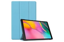 Hsmy Housse et étui pour tablette Etui samsung tab a 10.5 t590/t595 2019 housse bleu clair avec protection d'écran en verre trempé (xys044)